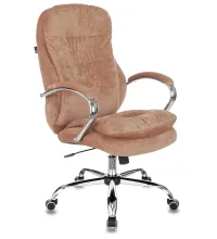 Кресло руководителя Бюрократ T-9950SL Fabric светло-коричневый Velvet 90 крестов. металл хром