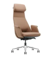 Кресло HAWASAN (ХАВАСАН) PREMIUM "STELLAR EX-840", синхромеханизм, алюминий, экокожа, коричневое, 533242