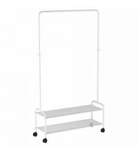 Вешалка для плечиков "Валенсия-32М", 1620х915х300 мм, 2 полки, передвижная, металл, белая, ВГВ32М Б