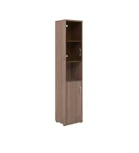Шкаф колонка с малой глухой и стеклянной дверьми СУ-1.4(L) Ясень Шимо 406*365*1975 
