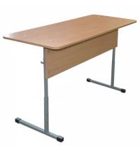Стол-парта 2-местный регулируемый "Бюджет", 1200х500х520-640 мм, рост 2-4, серый каркас, ЛДСП бук